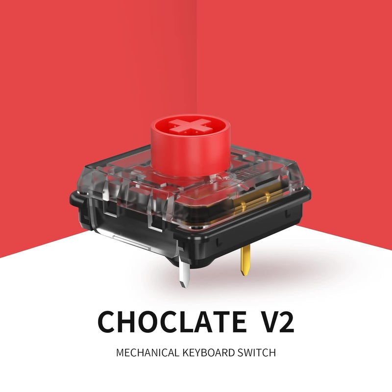 KAILH مفاتيح لوحة المفاتيح الميكانيكية منخفضة الارتفاع Choc V2 مفاتيح DIY MX لمسة نقرة خطية (70 قطعة، زرقاء) - Image 5